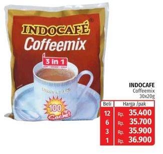 Promo Harga Indocafe Coffeemix 3in1 per 30 sachet 20 gr - Lotte Grosir
