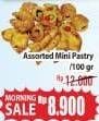 Promo Harga Assorted Mini Pastry per 100 gr - Hypermart