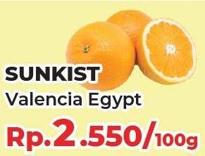 Promo Harga Jeruk Sunkist Valencia Mesir per 100 gr - Yogya
