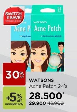Promo Harga WATSONS Acne Patch Regular 24 pcs - Watsons