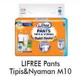 Promo Harga Lifree Popok Celana Tipis & Nyaman Bergerak M10 10 pcs - Alfamart