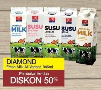 Promo Harga DIAMOND Milk UHT All Variants 946 ml - Yogya