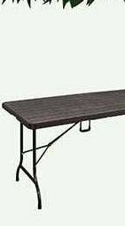 Promo Harga Folding Table Wood Texture Brown  - Carrefour