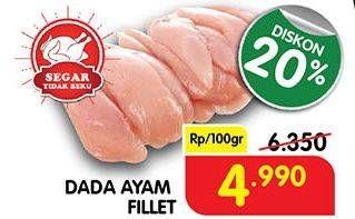 Promo Harga Ayam Dada Boneless per 100 gr - Superindo