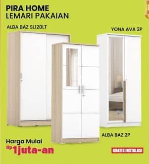 Promo Harga Courts Pira Home Lemari Pakaian ALBA BAZ 2P, ALBA BAZ SL120LT, YONA AVA 2P  - COURTS