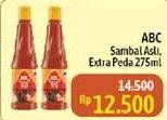 Promo Harga ABC Sambal Asli, Extra Pedas 275 ml - Alfamidi