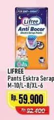 Promo Harga Lifree Popok Celana Ekstra Serap M10, L8, XL6 6 pcs - Alfamart