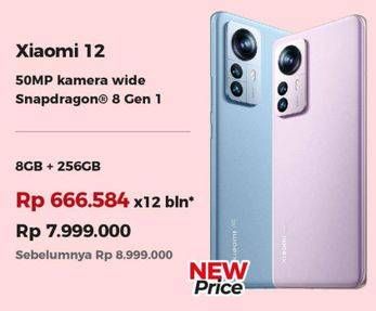 Promo Harga Xiaomi 12 8 GB + 256 GB  - Erafone