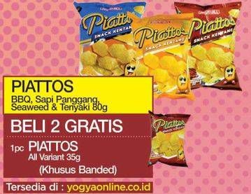 Promo Harga PIATTOS Snack Kentang BBQ, Sapi Panggang, Seaweed, Ayam Teriyaki per 2 pouch 80 gr - Yogya