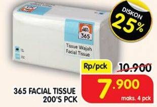 Promo Harga 365 Facial Tissue 200 sheet - Superindo