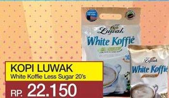 Promo Harga Luwak White Koffie Less Sugar per 20 sachet 20 gr - Yogya