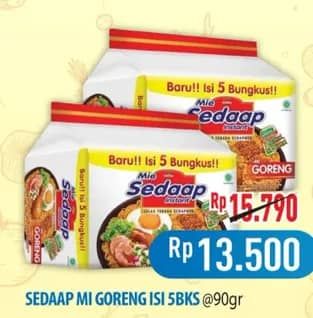 Promo Harga Sedaap Mie Goreng Original per 5 pcs 90 gr - Hypermart