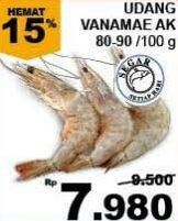 Promo Harga Udang Vanamae AK 80-90 per 100 gr - Giant