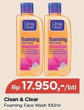 Promo Harga Clean & Clear Facial Wash Foaming 100 ml - TIP TOP