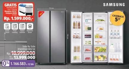 Promo Harga SAMSUNG RS61R5001M9 | Refrigerator Side By Side  - LotteMart