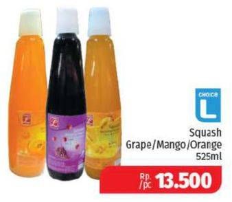 Promo Harga CHOICE L Syrup Anggur, Mangga, Jeruk 525 ml - Lotte Grosir