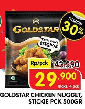 Promo Harga GOLDSTAR Chicken Nugget Stickie Cheese 500 gr - Superindo