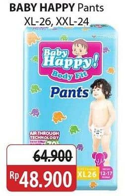 Promo Harga Baby Happy Body Fit Pants XL26, XXL24 24 pcs - Alfamidi