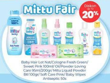 Promo Harga Mitu Baby Hair Lotion/Cologne/Oil/Powder/Liquid Powder/Wipes Antiseptic  - Carrefour