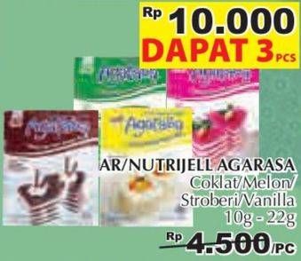 Promo Harga AGARASA Agar Agar Chocolate, Melon, Strawberry, Vanilla per 3 pcs 10 gr - Giant