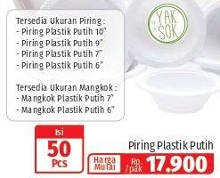 Promo Harga YAKSOK Plastik Plate 50 pcs - Lotte Grosir