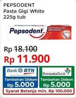 Promo Harga Pepsodent Pasta Gigi Pencegah Gigi Berlubang White 225 gr - Indomaret