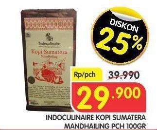 Promo Harga Indoculinaire Kopi Sumatra Mandailing 100 gr - Superindo