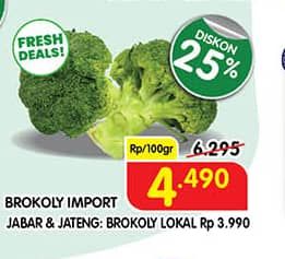 Promo Harga Brokoli Impor per 100 gr - Superindo