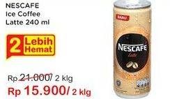 Promo Harga Nescafe Ready to Drink Coffee Latte per 2 kaleng 240 ml - Indomaret