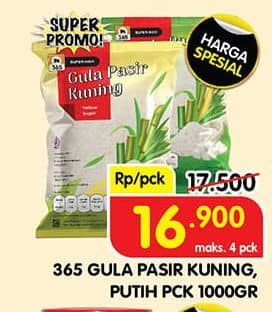 Promo Harga 365 Gula Pasir Kuning, Putih 1000 gr - Superindo