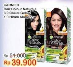 Promo Harga GARNIER Hair Color Naturals, Coklat Gelap, Hitam  - Indomaret