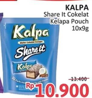 Promo Harga Kalpa Wafer Cokelat Kelapa Share It per 10 pcs 9 gr - Alfamidi