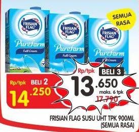 Promo Harga FRISIAN FLAG Susu UHT Purefarm All Variants 900 ml - Superindo