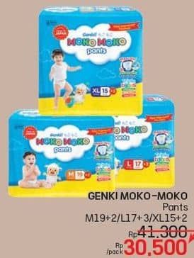 Promo Harga Genki Moko Moko Pants L17+3, M19+2, XL15+2 17 pcs - LotteMart