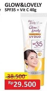 Promo Harga Glow & Lovely (fair & Lovely) Ultimate UV Duo Vitamin C SPF 35 Pa+++  40 gr - Alfamart