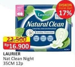 Promo Harga Laurier Natural Clean Night Wing 35cm 12 pcs - Alfamart