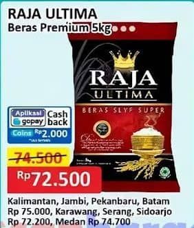 Promo Harga Raja Ultima Beras Slyp Super 5000 gr - Alfamart