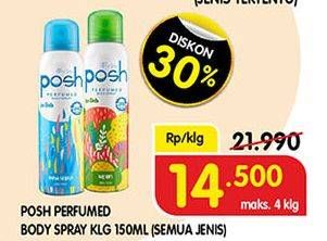 Promo Harga POSH Perfumed Body Spray All Variants 150 ml - Superindo