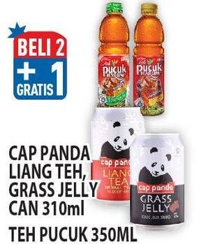 Promo Harga CAP PANDA Liang Teh, Grass Jelly 310ml, TEH PUCUK 350ml  - Hypermart