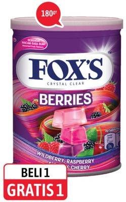 Promo Harga FOXS Crystal Candy Berries 180 gr - Alfamidi