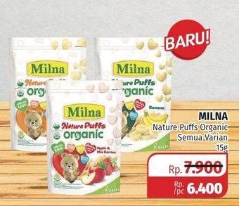 Promo Harga MILNA Nature Puffs Organic All Variants 15 gr - Lotte Grosir