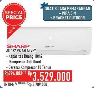 Promo Harga SHARP AH-A5VEY | AC 1/2PK  - Hypermart