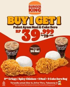 Promo Harga Buy 1 Get 1  - Burger King