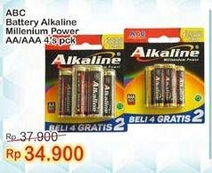 Promo Harga ABC Battery Alkaline AAA, AA 4 pcs - Indomaret