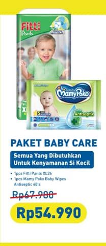 Promo Harga Mamy Poko Baby Wipes + Fitti Pants  - Hypermart