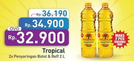 Promo Harga Tropical Minyak Goreng 1000 ml - Hypermart