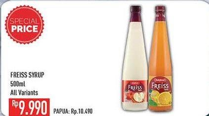 Promo Harga FREISS Syrup Squash All Variants 500 ml - Hypermart