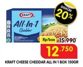 Promo Harga Kraft All in 1 Cheddar 165 gr - Superindo