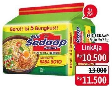 Promo Harga SEDAAP Mie Kuah Soto per 5 pcs 75 gr - Alfamidi