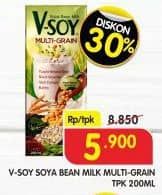 Promo Harga V-soy Soya Bean Milk Multi Grain 200 ml - Superindo